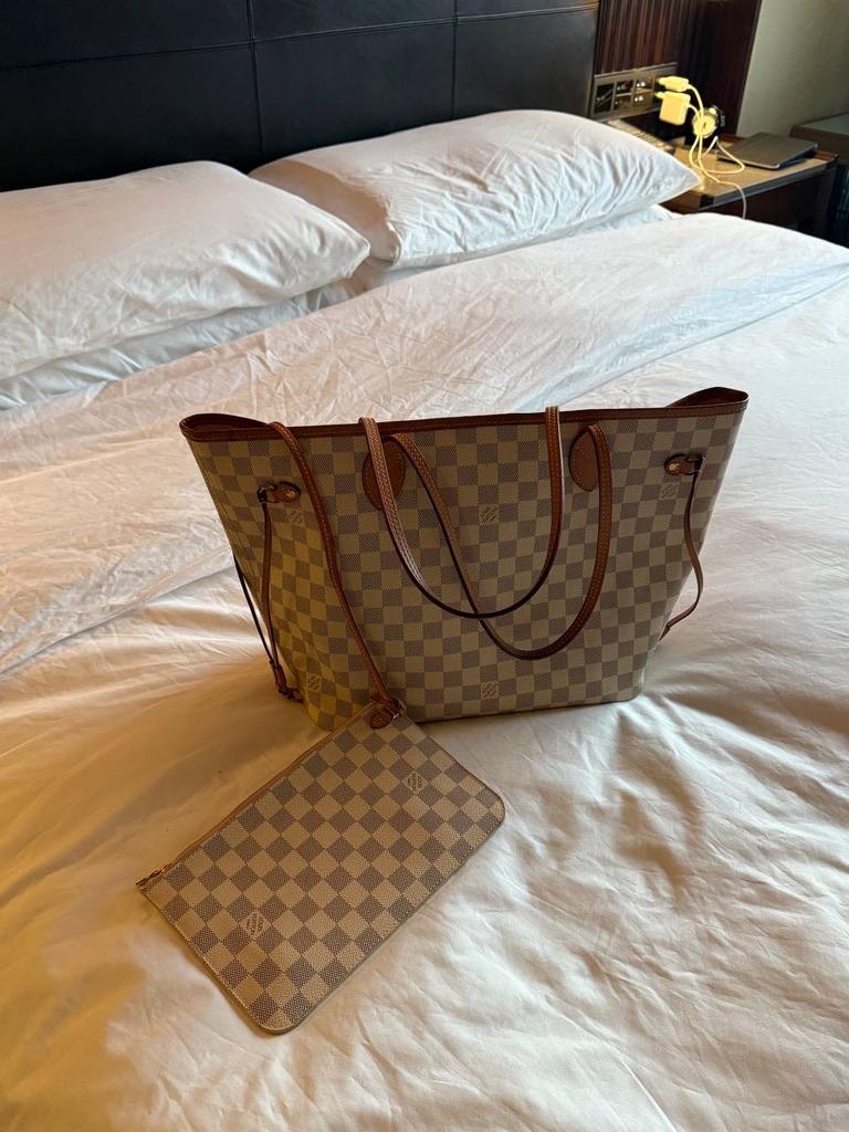 Louis Vuitton Neverfull — Damier Azur + кошелёк